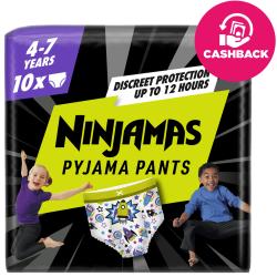 PAMPERS Nohavičky plienkové Ninjamas Pyjama Pants Kosmické lode, 10 ks, 7 rokov, 17kg-30kg