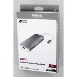 Hama USB-C 3.1 PD dokovacia stanica 7v1 USB-C+2xUSB3.0 +1xHDMI+1xRJ45+SD/microSD