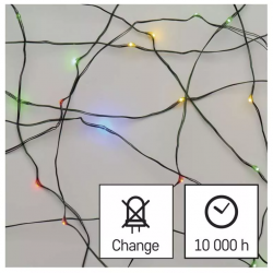 Emos Vianočná reťaz Nano 150 LED, 15m, vonkajšia aj vnútorná, časovač, multicolor