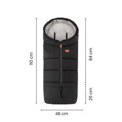PETITE&MARS Set zimný fusak Jibot 3v1 + rukavice na kočík Jasie Ink Black