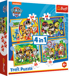 Trefl Trefl Puzzle 4v1 - Prázdniny Paw Patrol / Viacom PAW Patrol