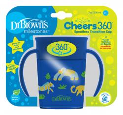 DR.BROWN'S Hrnček Cheers360 6m+ 200 ml, modrý