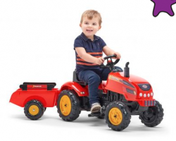 FALK FALK Šliapací traktor 2046AB X-Tractor s vlečkou a otváracou kapotou - červený