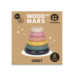 PETITE&MARS Hračka drevená skladacia Orbit Wood of Mars 36m+