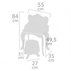 DeCuevas DeCuevas 55534A Drevený toaletný stolík so zrkadlom a drevenou stoličkou Magic Maria 2022