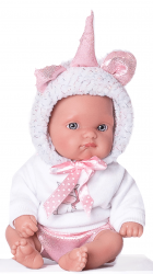 Antonio Juan Antonio Juan 85105-1 Jednorožec biely - realistická bábika bábätko s celovinylovým telo