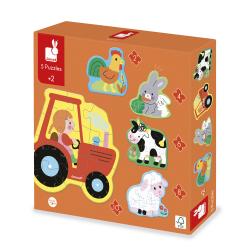 Janod Janod Kartónové puzzle rastúce s dieťaťom Farma
