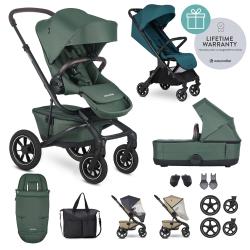 EASYWALKER Kočík kombinovaný Jimmey Pine Green XXL AIR + RWS + Jackey Teal Green