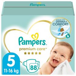 PAMPERS Premium Care Plienky jednorazové 5 (11-16 kg) 88 ks - MEGA PACK
