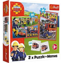 Trefl Trefl Puzzle 2v1 + pexeso - Tím požiarnika Sama / Prism A&D Fireman Sam