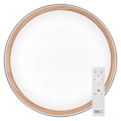 Emos ILVI, kruhové 45 W, stmievanie + CCT, čierna + drevo
