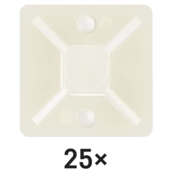 Emos Samolepiace príchytky sťahovacej pásky 20×20mm, biele, 25ks