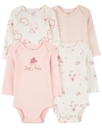 CARTER'S Body dlhý rukáv Pink/Ivory dievča 4ks 18m/ veľ. 86