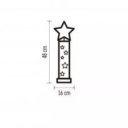 Emos LED dekorácia drevená – hviezdy, 48 cm, 2x AA, vnútorná, teplá biela, časovač