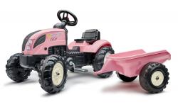 Falk Falk šliapací traktor 2056L s prívesom Country Star - ružový