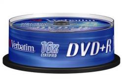Verbatim DVD+R 25ks, 4.7GB 16x