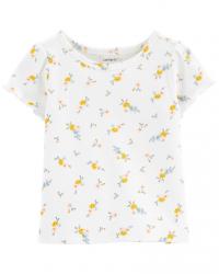 CARTER'S Set 2dielny tričko kr. rukáv, kraťasy na traky Yellow Flowers dievča NB/ veľ. 56