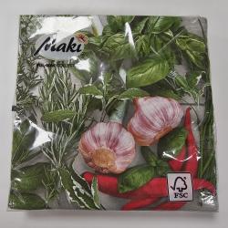 Obrúsky 33x33cm 3vrs., 20ks, Cesnak a bylinky