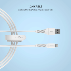FIXED kábel Lightning 1.2m biely