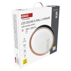 Emos ILVI, kruhové 30 W, stmievanie + CCT, čierna + drevo