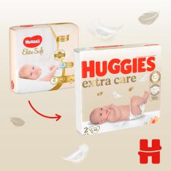 2x HUGGIES® Extra Care plienky jednorazové 2 (3-6 kg) 162 ks