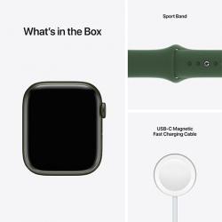 Apple Watch Series 7 GPS, 45mm Green Aluminium Case with Clover Sport Band