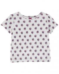 CARTER'S Set 2dielny tričko kr. rukáv, nohavičky na traky Purple Flowers dievča 3m