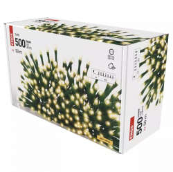 Emos LED vianočná reťaz 50m teplá biela, časovač