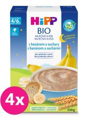 6x HiPP BIO Kaša mliečna na dobrú noc s banánom a suchármi od uk. 4.-6. mesiaca, 250 g