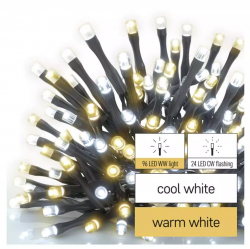 Emos LED vianočná reťaz blikajúca 12m, vonkajšia aj vnútorná, teplá/studená biela, časovač