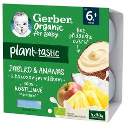 GERBER Organic 100% Dezert rastlinný jablko a ananás s kokosovým mliekom (4x 90 g)?
