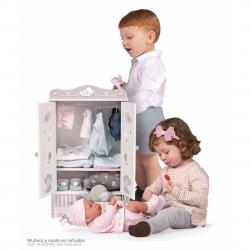 DeCuevas Toys DeCuevas 54035 Drevená šatníková skriňa pre bábiky so zásuvkami a doplnky SKY 2020