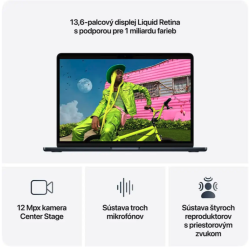 Apple MacBook Air 13'' M5 chip with 10-core CPU and 8-core GPU, 16GB, 512GB SSD - Midnight