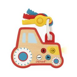 Janod Janod Farma Detský drevený traktor s kľúčami a so zvukmi