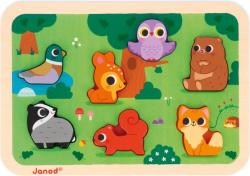 Janod Janod Drevené vkladacie puzzle pre najmenších Lesné zvieratá Chunky