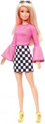 Mattel Barbie MATTEL Barbie Fashionistas modelka Ružová blúzka čiernobiela sukňa FXL44