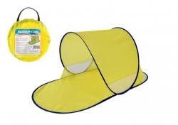 Teddies Stan plážový s UV filtrom 140x70x62cm samorozkladací polyester/kov ovál žltý v látkovej tašk