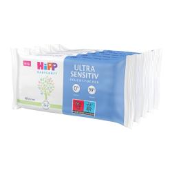 HiPP Babysanft Obrúsky čistiace vlhčené Ultra Sensitiv 5 x 48 ks
