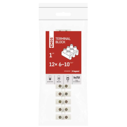 Emos Skrutková svorkovnica 12×6–10mm2, 450V, biela