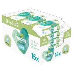 PAMPERS Harmonie Aqua vlhčené obrúsky Plastic Free 15x48 ks = 720 ks