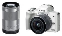 Canon EOS M50 + EF-M 15-45mm IS STM + EF-M 55-200mm IS STM biely