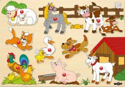 Woody Woody Puzzle na doske - zvieratá na farme