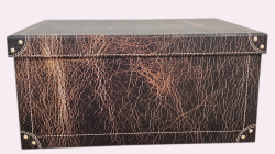 Úložná krabica MAXI LEATHER BROWN 51x37x24cm