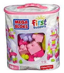 Mattel Mattel Mega bloks veľké vrece kociek - ružové (80)