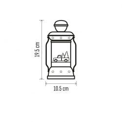 Emos LED vianočný lampáš, 19.5cm, 3× AA, vnút., teplá biela, časovač