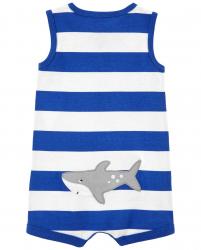 CARTER'S Opaľovačky Blue Stripe Shark chlapec 3 m, veľ. 62