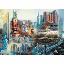 Trefl Trefl Drevené puzzle 1000 - New York - koláž