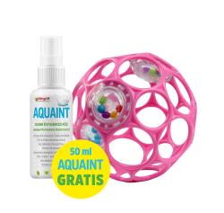 OBALL Hračka Oball RATTLE 10 cm dark pink 0m+AQUAINT 100% ekologická čistiaca voda 50 ml