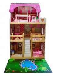 Wiky Drevený domček pre bábiky 60 × 30 × 90 cm