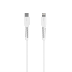 FIXED Liquid silicone kábel USB-C to Lightning PD 1.2m biely